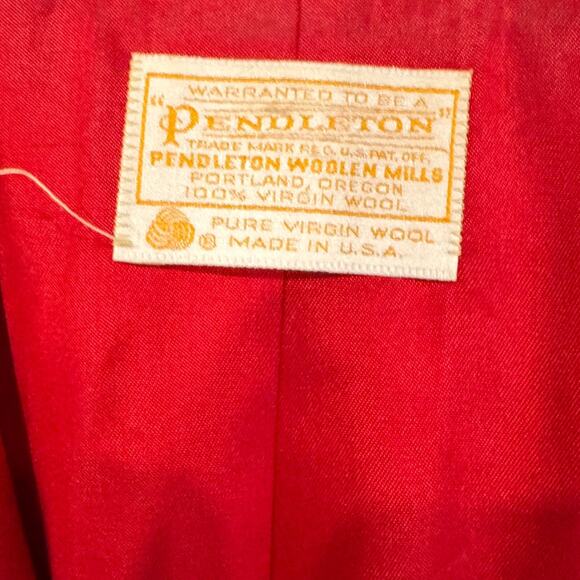 Pendleton Women’s 12 Tall Red Virgin Wool Blazer Made in USA Vintage Lined - Picture 5 of 10
